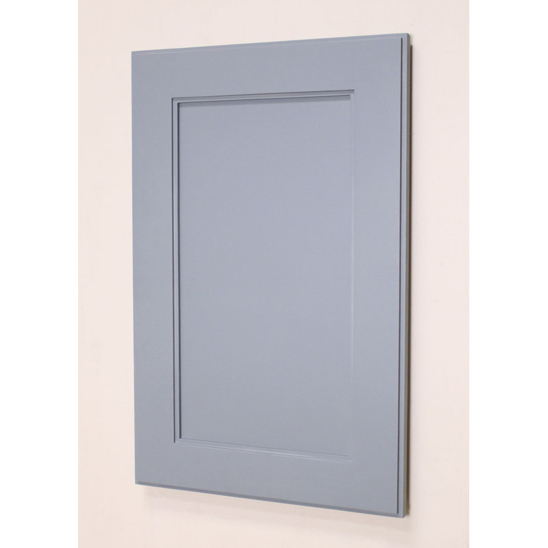 Recessed Framed 1 Door Medicine Cabinet with 2 Adjustable Shelves, 24" H x 14" W x 3.75" D, Dark Gray