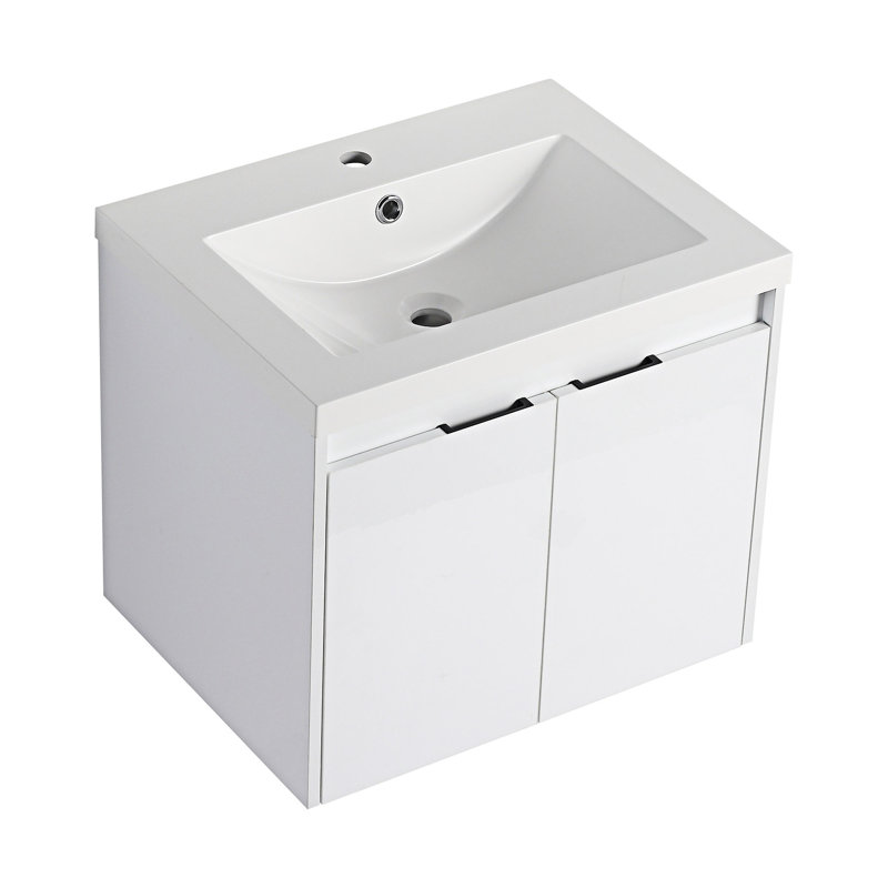 Float Mounting Bathroom Vanity With Resin Sink