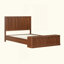 Structure de lit avec rangement, lit plateforme moderne en bois de style Mid-Century avec banc de pied de lit, panneau arqué, aucun sommier nécessaire