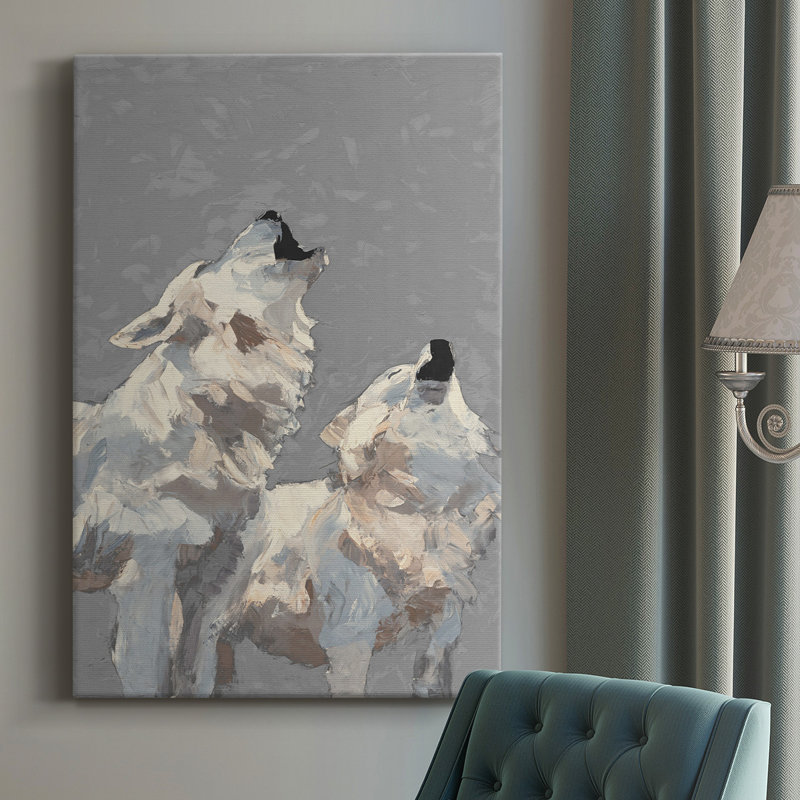 " Midnight Wolves ", Grey, 18" H x 12" W x 1" D