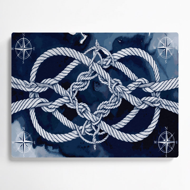 Art mural nautique bleu marine et blanc, H 20 po x l 30 po