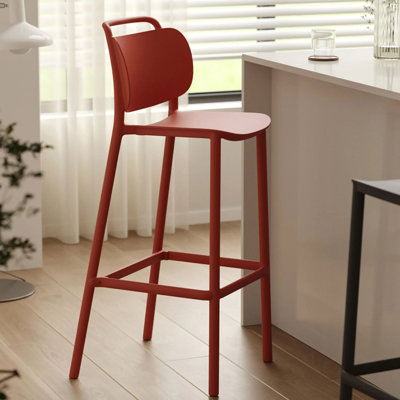 Red Solid back side Chair(Set of 2)