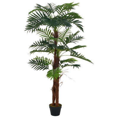 Arbre artificiel artificiel décoratif palmier décoratif avec pot vert 27,6 po