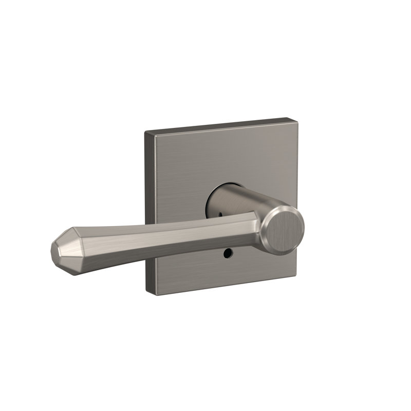 Dempsey Non-Turning Lever with Collins Trim, Satin Nickel