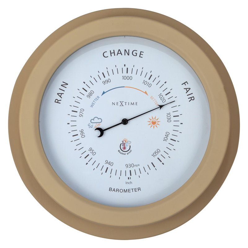 Garden Collection 22cm Wireless Outdoor Barometer, Brown