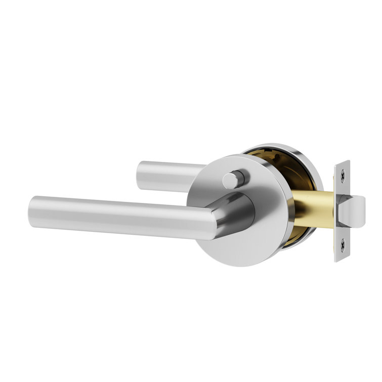 Stark Privacy Door Lever with Push Button and Round Rosette