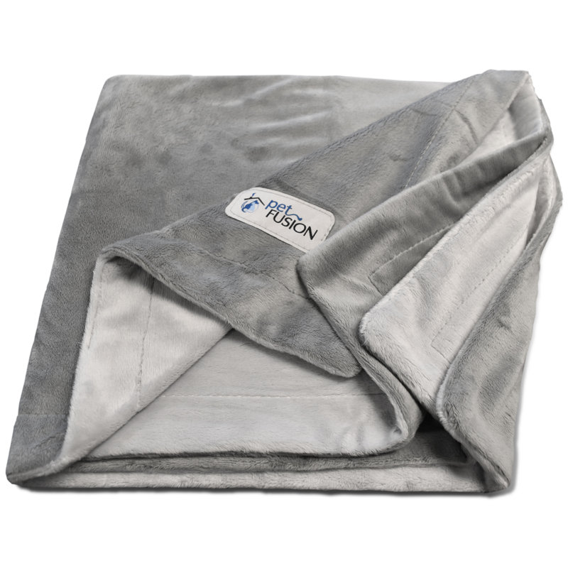 Couverture pour animal de compagnie en peluche réversible Premium, Moyen (L 44 po x L 34 po), Gris