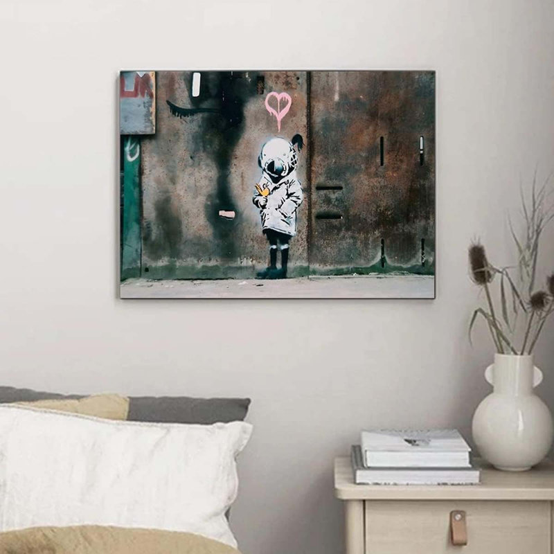 40*30,Banksy Street Graffiti Wall Art Decor Large Abstract Pictures Canvas Painting.