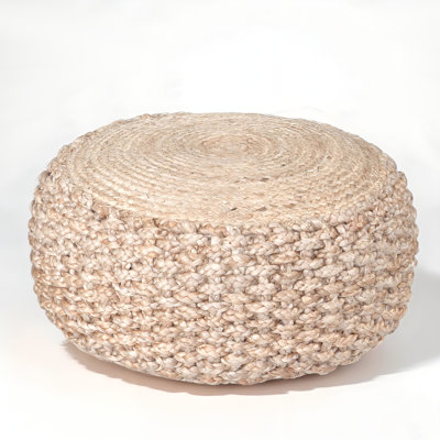 Aarron Hand-Made Jute Braided Ottoman Pouf
