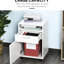 Armoire mobile à imprimante blanche avec tiroir et armoire