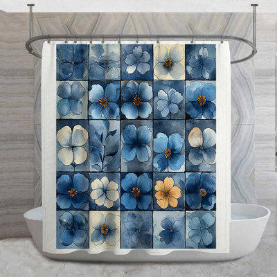 Rideau de douche Fleurs - Décoration florale de salle de bain bohémien