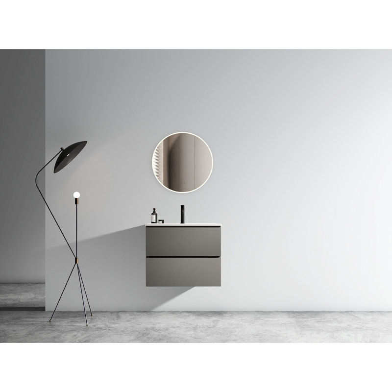Meuble-lavabo mural moderne, lavabo en céramique, grand rangement, lavabo à tiroirs silencieux, céramique, style, un trou de robinet, glissières de tiroir