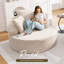 59" Modern Round Loveseat Sofa with Upholstered Design, No Assembly Required-1417296976