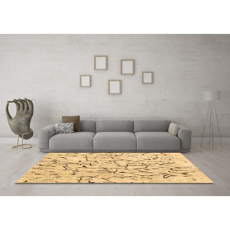 Washable Abstract Indoor Rug, Square 8'