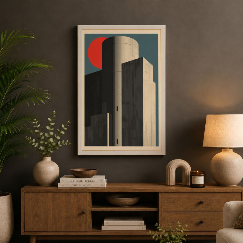 Urban Geometry Industrial - Wrapped Canvas, 18x12 - 45.7 x 30.5 cm, Sage Border