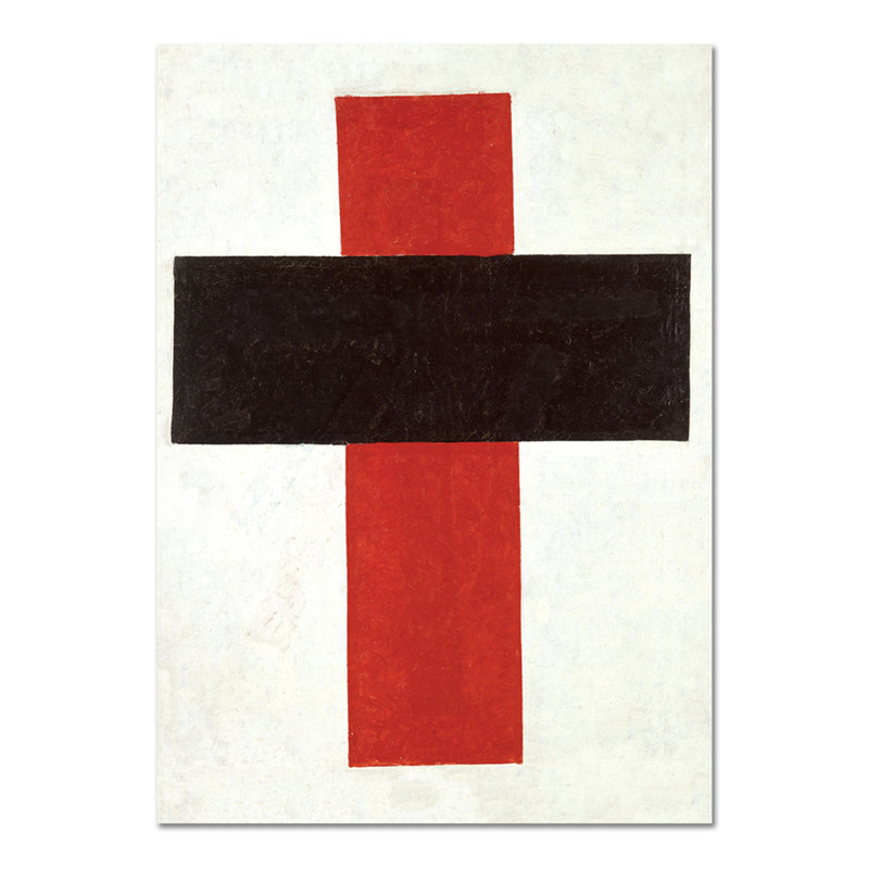 Red Black Cross 1 Piece Wall Art, 95cm H x 65cm W