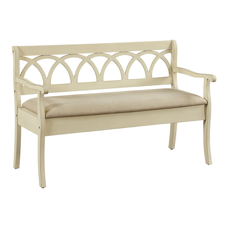 Ogburn Polyester Blend Upholstered Storage Bench, Antique White