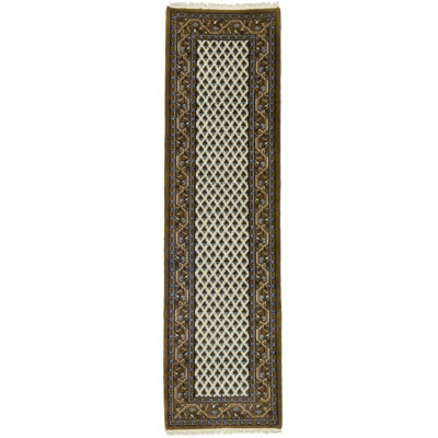 Cream Floral 2'5X8'8 Indo Botemir Oriental Runner Rug