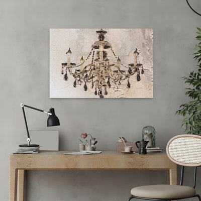 Shabby Brown Chandelier by Irena - Wrapped Canvas Print