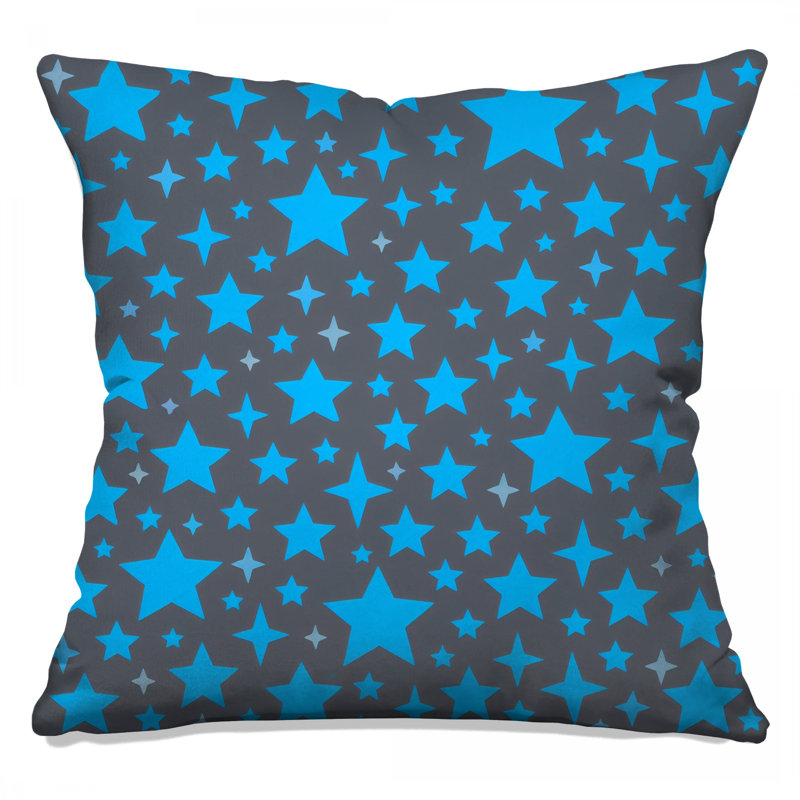 Blue Star Pattern Double Sided Throw Pillows, 16 x 16 inches