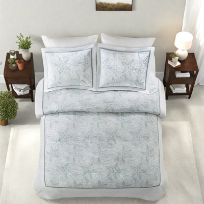 Premium Cotton Bedding Sets, Coastal Embroidery, Home Elegance