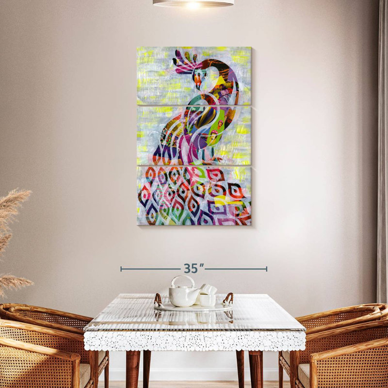 Brampt Peacock Abstract, 45" H x 28" W