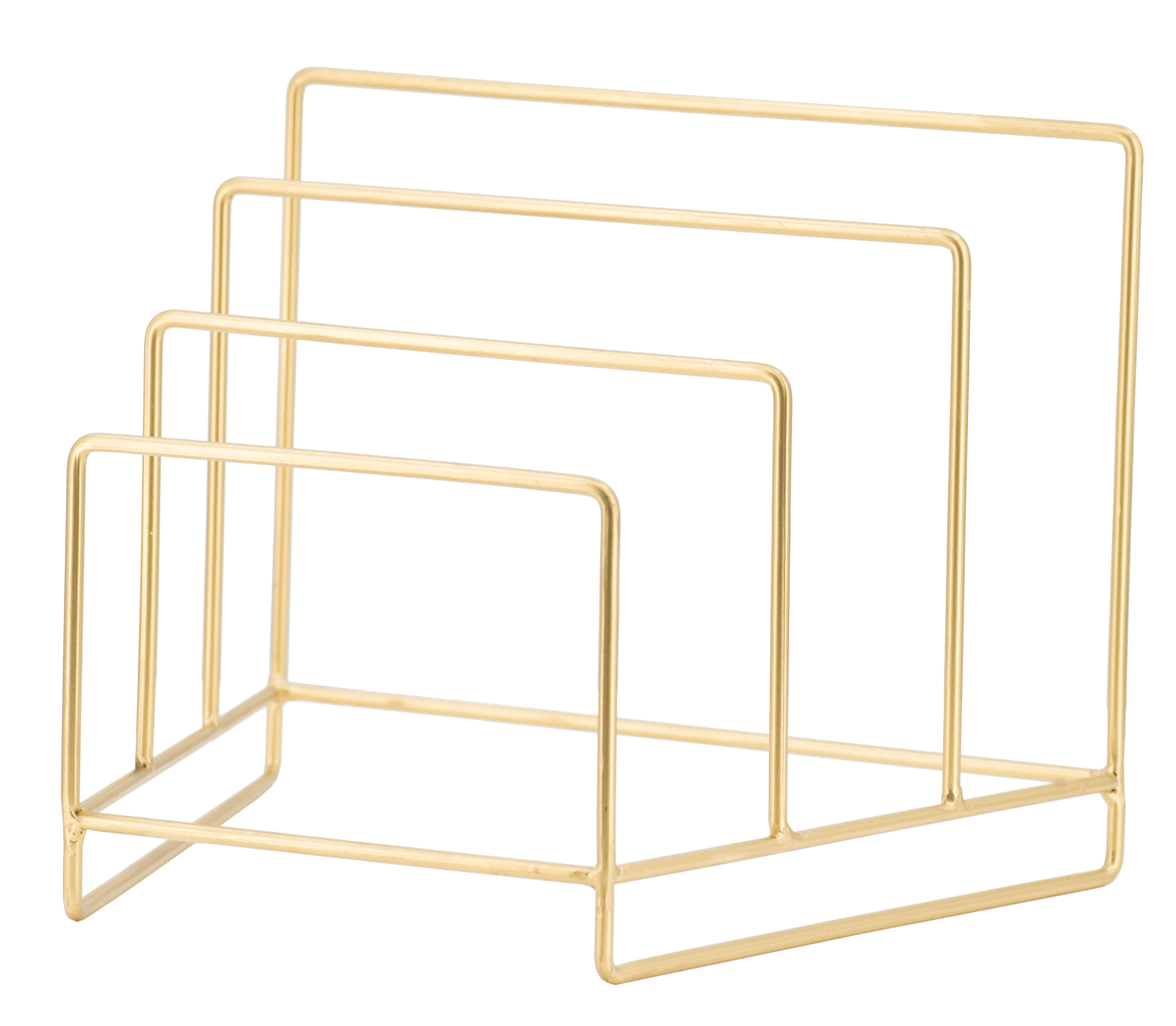 Mercury Row® Gold Metal 4 Slot Magazine Holder with Tall Stand 12 x 10 x  34 & Reviews