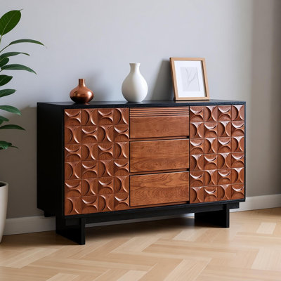 Solid wood retro storage sideboard