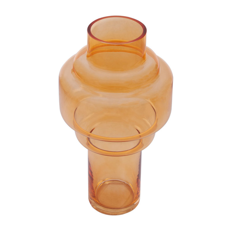 Savino Glass Table Vase, Orange, 37cm H x 20cm W x 20cm D