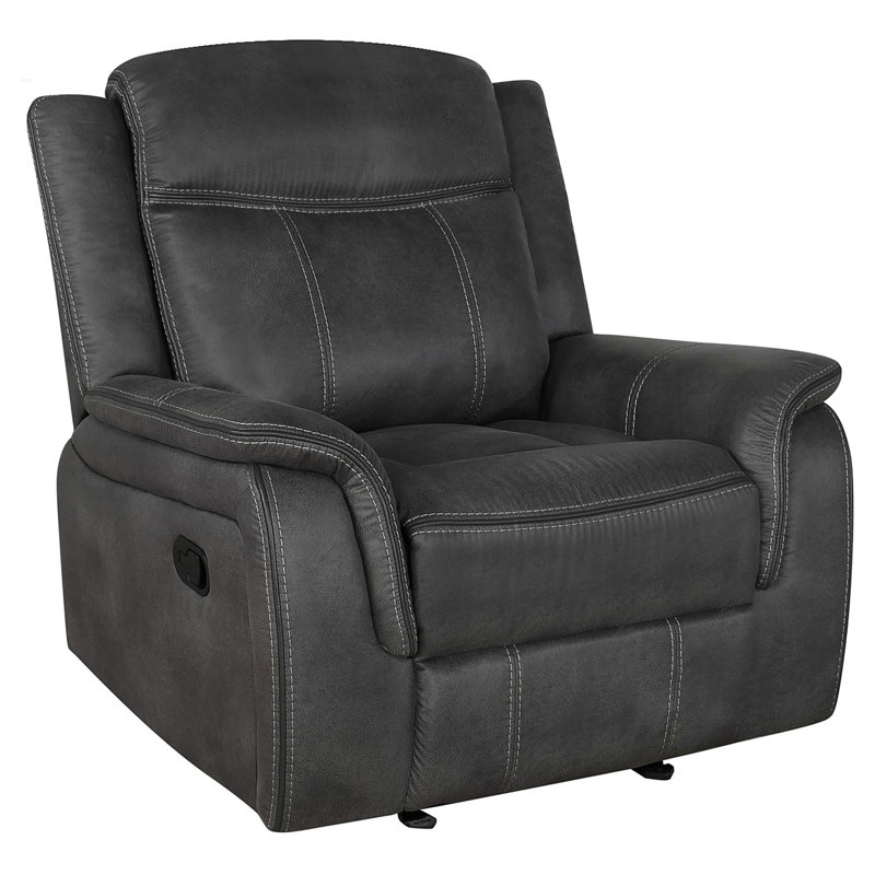 Fauteuil inclinable et oscillant rembourré Franklin Charcoal