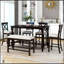 Ensemble de salle à manger 6 pièces à hauteur de comptoir avec table, tablette, 4 chaises et banc pour une élégance et une fonctionnalité modernes-1460633561-1460633560-1460633562