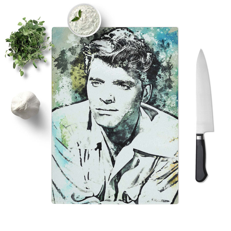 Tempered Glass Burt Lancaster Chopping Board, 20 cm W x 28.5 cm L