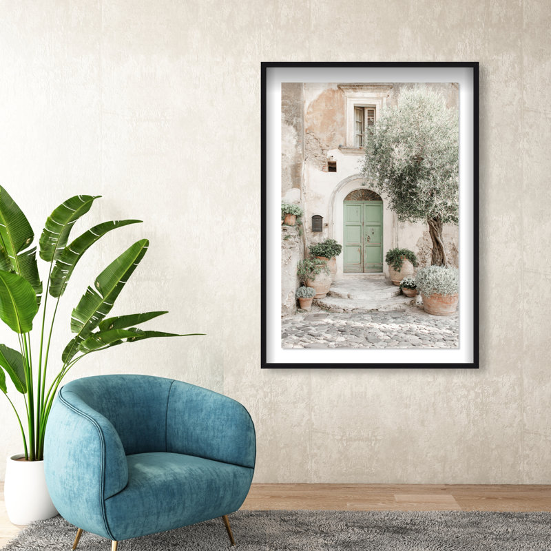Mint Door I Shadowbox Architecture Print by Oliver Gal, Black Frame, 10 x 15, 11.5"H x 16.5"W, Black Shadowbox
