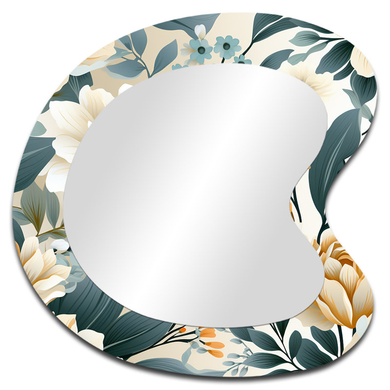 Miroir mural asymétrique floral, 27 po x 27 po