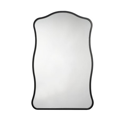 Ari Wall Mirror, 38 Inch, Metal Wavy Frame, Hand Forged Iron