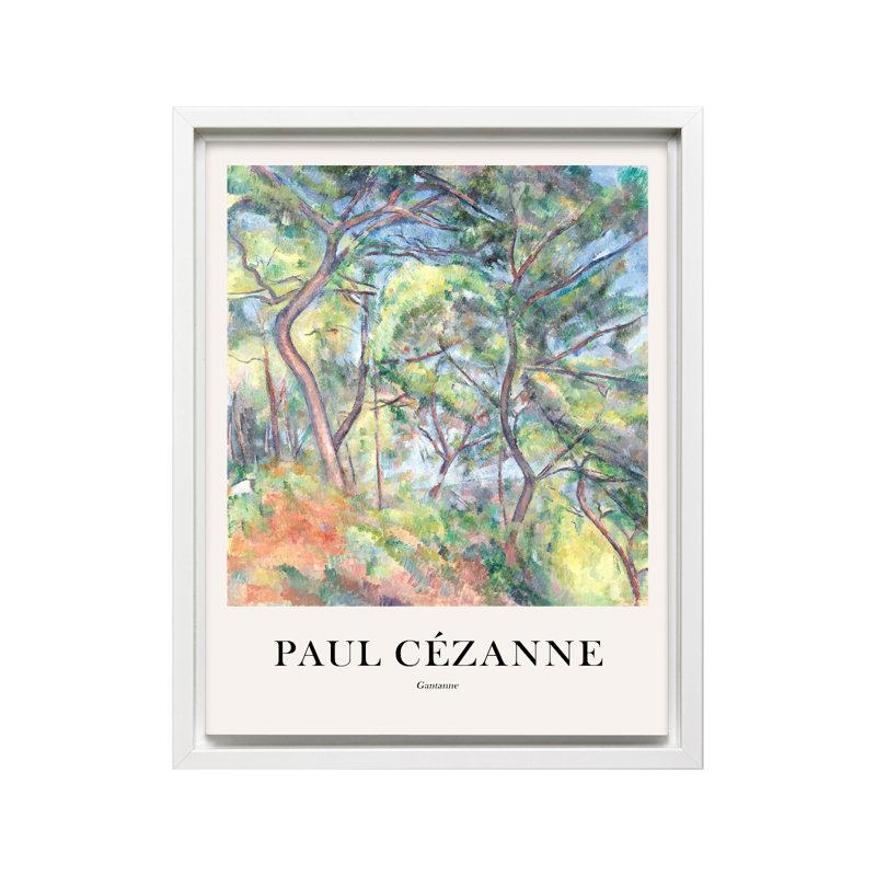 Paul Cezanne - Sous-Bois, Canvas, 24"H x 32"W, White Framed