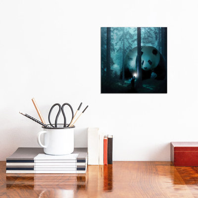 Giant Panda In A Forest by David Loblaw - Wrapped Canvas Painting