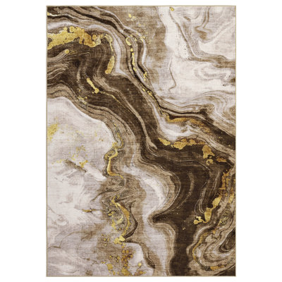 Modern Abstract Living Room Rug Ultra-Soft Contemporary Accent Rug, Easy to Clean Soft Low Pile Indoor Carpet, Large Foldable Floor Cover