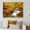 «Beautiful Autumn Forest River II», art mural traditionnel sur toile