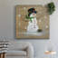 Bonhomme de neige en bois - Toile tendue avec châssis I-Premium - prête à être accrochée