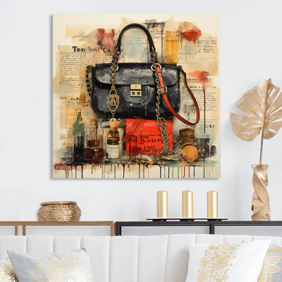 Chic Couture Vintage Handbag - Fashion Accessories Metal Wall Art