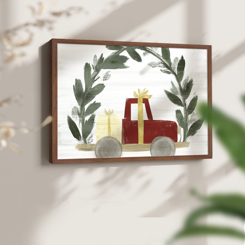 Art de Noël - CXCII - Reproduction encadrée - Restickable, 22" H x 28" W, Noyer