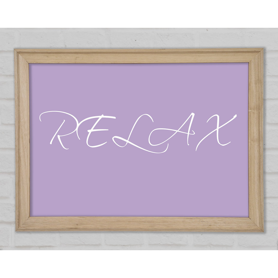 Badezimmer Zitat Relax Lilac Gerahmter Druck