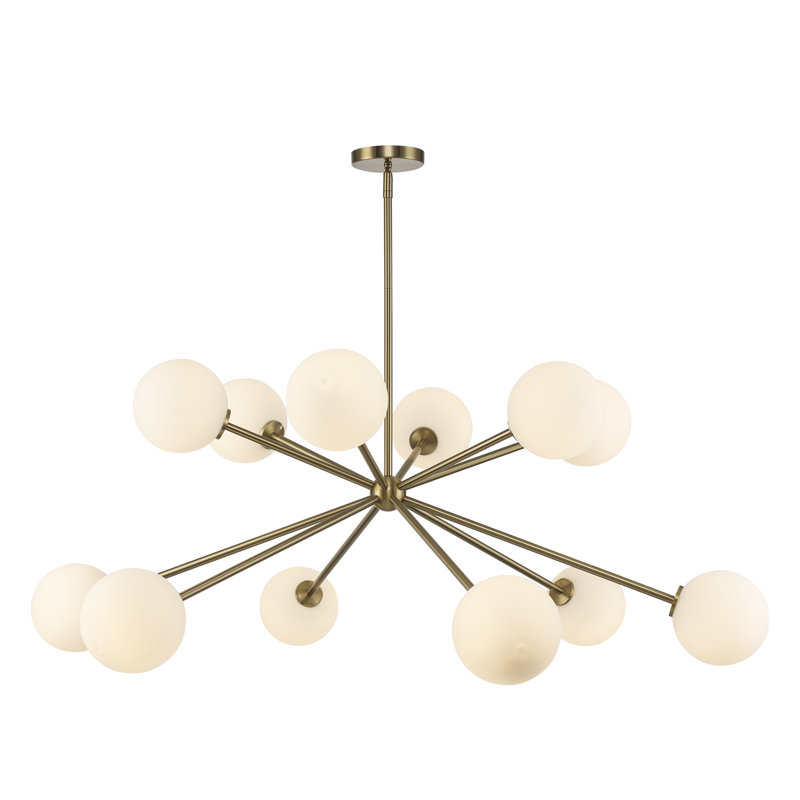Luminaire suspendu Spoutnik 12 lumières Orabell, Or antique