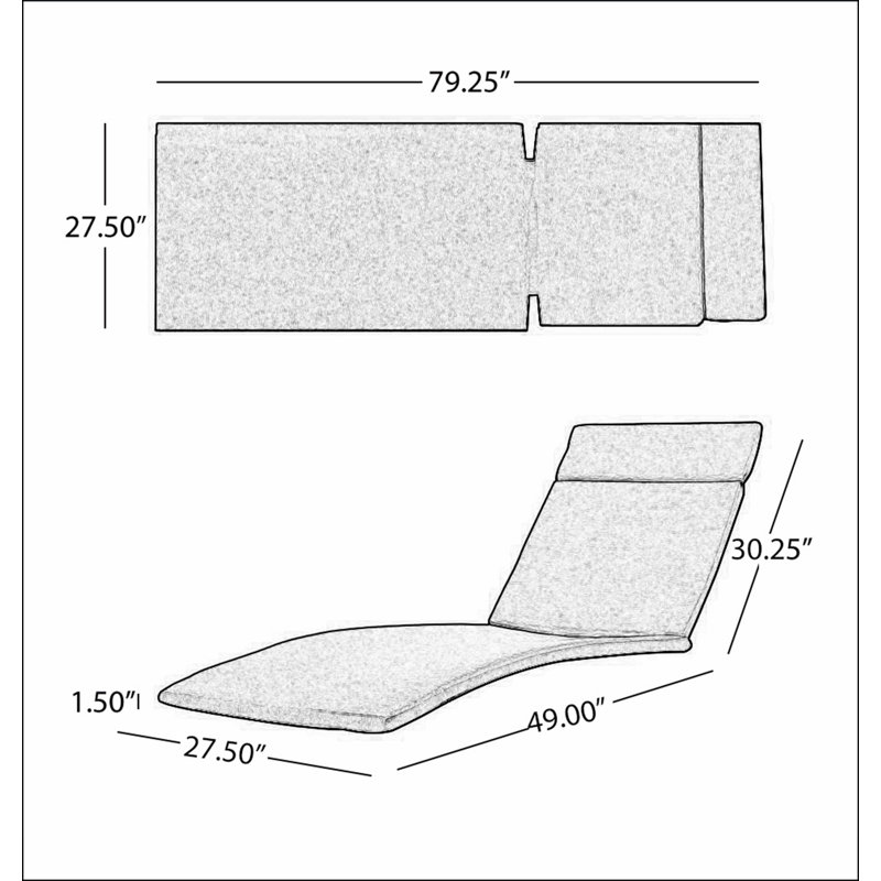 Coussin de chaise longue d'extérieur 52005.00CUSH-CHR 2PCS Salem