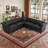 Velmor Oversized Chesterfield Sectional Sofa With PU Leather And Reversible L-Shape Design-116243593