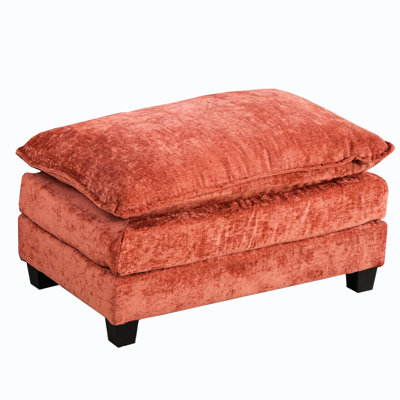 Cloud , Orange, Living Room, Double Layer Chenille Seat, American Style, Medium-Soft