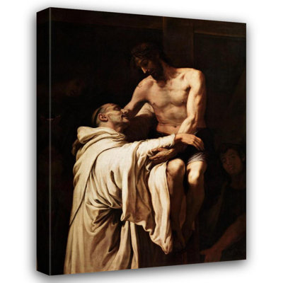 «St. Bernard Embraces Christ» par Francisco Ribalta - Toile tendue avec châssis