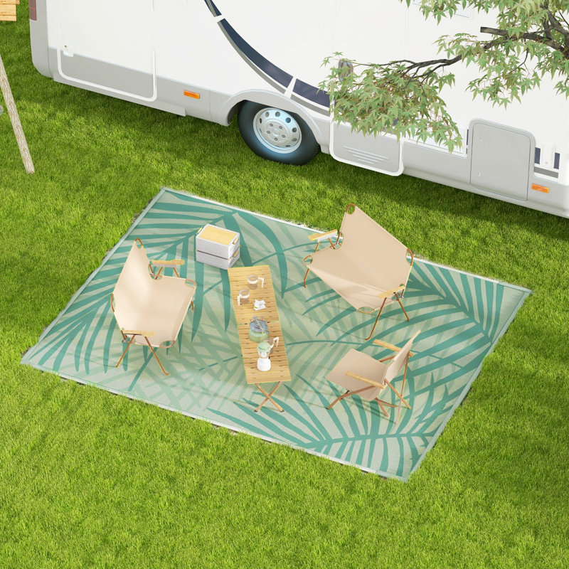 Tapis d'extérieur réversible avec sac de transport, tapis imperméable 9 pi x 12 pi