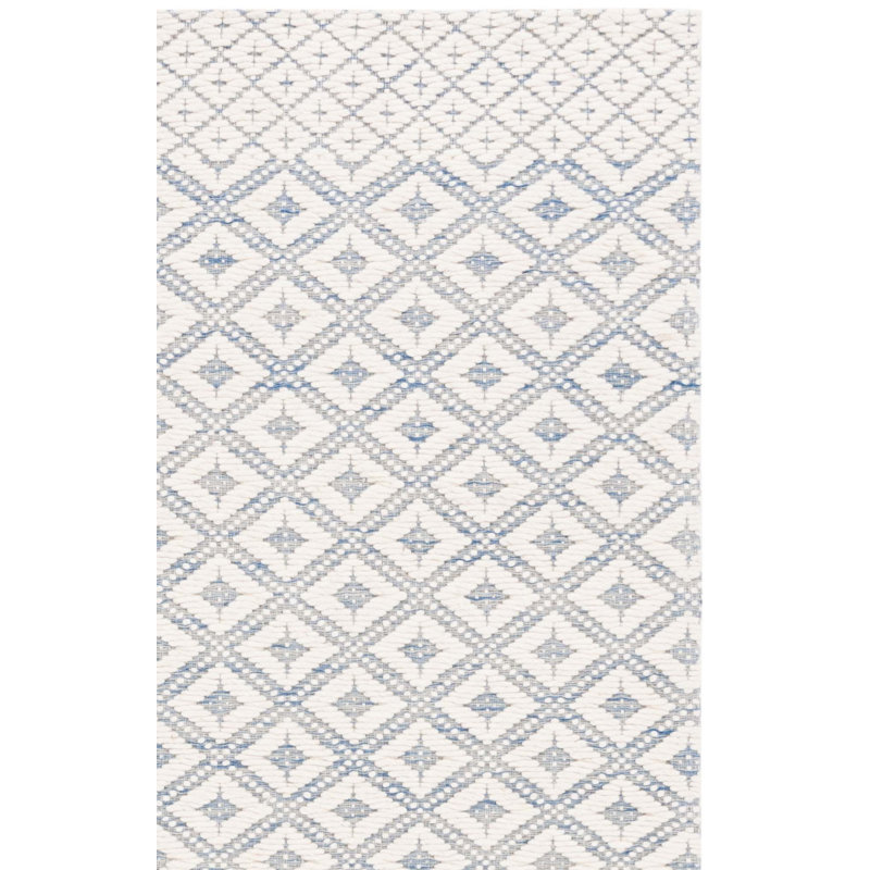 Marbella Handloomed Wool And Cotton Geometric Rug, Rectangle 5' x 8'